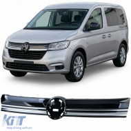 Kühlergrill Frontgrill Schwarz Glanz mit Chromleisten für VW Caddy V SB ab 2020 - ODGV6027439