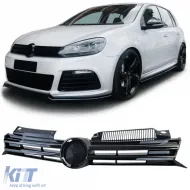 Kühlergrill Frontgrill Schwarz Glanz passt für VW Golf 6 GTI GTD R 2008–2013-image-6328945