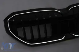 Kühlergrill Gitter Nieren Nierengitter für BMW 5er G60 G61 2023- mit LED Glänzend Schwarz-image-6260159