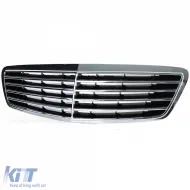Kühlergrill in Schwarz-Chrom geeignet für Mercedes S-Klasse W220 Pre-Facelift 98-02-image-6199283