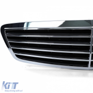 Kühlergrill in Schwarz-Chrom geeignet für Mercedes S-Klasse W220 Pre-Facelift 98-02-image-6199286