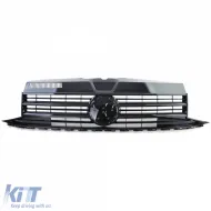 Kühlergrill in Schwarz glänzend für Emblem, geeignet für VW T6 Bus Transporter 15-19-image-6276844