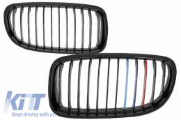 image-30-Kühlergrill Nieren für BMW 3er E90 E91 LCI 08-11 M3 Colors Look Glänzend Schwarz
