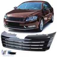 image-69-Kühlergrill ohne Emblem Glänzend schwarz geeignet für VW Passat B7 2010-2015