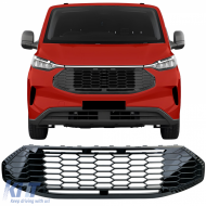 image-10-Kühlergrill ohne Emblem Hochglanz Schwarz geeignet für Ford Tourneo Transit Custom ab 2023