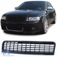 image-13-Kühlergrill ohne Emblem schwarz, geeignet für Audi A4 B6 8E Limousine Avant 00-04