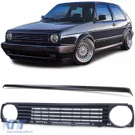 image-53-Kühlergrill ohne Emblem schwarz mit Grillspoiler geeignet für VW Golf 2 1983-1991