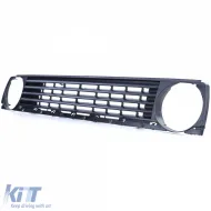 Kühlergrill ohne Emblem schwarz mit Grillspoiler geeignet für VW Golf 2 1983-1991-image-6257278