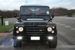 Kühlergrill Scheinwerfer Abdeckungen für Land Rover Defender L316 1990–2016 Schwarz-image-6008366