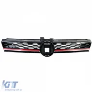 Kühlergrill schwarz glänzend geeignet für VW Golf 7 GTI Facelift 17-20-image-6210389