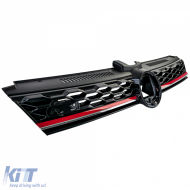 Kühlergrill schwarz glänzend geeignet für VW Golf 7 GTI Facelift 17-20-image-6210390