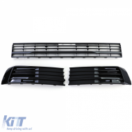 Kühlergrill Stoßstange Hochglanz Schwarz geeignet für VW T6 Multivan ohne ACC 15-19-image-6197002