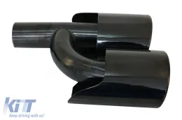 Kipufogóvég szett, fekete, Mercedes C-osztály, E-osztály, S-osztály, CLS, SL, SLK, W204, W211, W221, W219, E63 modellekhez, C63 Dizájn-image-6087859