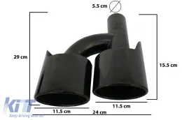 Kipufogóvég szett, fekete, Mercedes C-osztály, E-osztály, S-osztály, CLS, SL, SLK, W204, W211, W221, W219, E63 modellekhez, C63 Dizájn-image-6088031