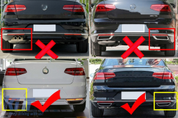 Kipufogóvégek dekoratív keretek VW Passat B8 3G GTE / Alltrack (2015-2019) zongorafekete-image-6101444
