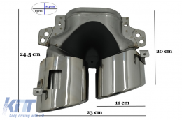Kipufogóvégek Mercedes A-osztály W177 CLA II X118 C118 GLA SUV H247 GLB SUV X247 35 AMG / 45 AMG / 45 AMG (2018-) modellekhez, 45S Dizájn, króm-image-6076610