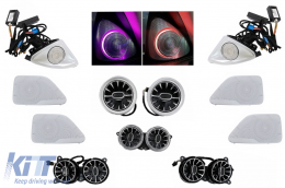 Kit AC Vent 64 colors LED 4D Rotary Tweeters Grilles Cover Speaker suitable for Mercedes S-Class W222 (2013-2020)