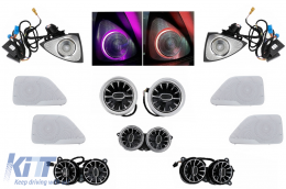Kit AC Vent 64 colors LED Rotary Tweeters Grilles Cover Speaker suitable for Mercedes S-Class W222 (2013-2020)