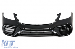 Kit amaxómatos gia Mercedes S-Class W222 13-08.20 S63 Look Bumper Grille Matte Black-image-6033996