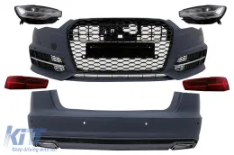 image-40-Kit Carrocería para AUDI A6 C7 4G Sedan 11-2017 Conversión a diseño 2018 Parachoque Luces