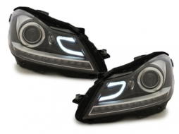 Kit carrocería para Mercedes W204 07-14 Facelift C63 Look Faros Luces LED DRL-image-6002751