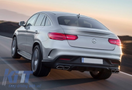 Kit carrosserie Grille Pare-chocs pour Mercedes GLE Coupé C292 2015-2019 Embouts de silencieux chromés-image-6016809
