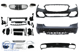 Kit carrosserie pare-chocs Calandre pour Mercedes Classe E W212 Facelift 2013-2016 Embouts d'échappement-image-6097621