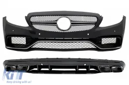 image-72-Kit Carrosserie Pare-chocs pour Mercedes C W205 S205 Sport Line 2014-2020 Diffuseur