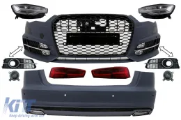image-28-Kit Carrosserie pour AUDI A6 C7 4G Berline 11-2017 Conversion au design 2018 Pare-chocs Lumières