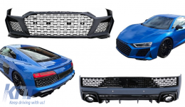 Kit carrosserie pour Audi R8 Coupé Cabrio 4S 2nd Gen 2015-2021 Pare-chocs Grille-image-6110029