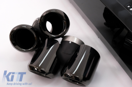 Kit carrosserie pour Land Rover Defender SUV L663 2019+ Noir Pare-chocs Aileron Calandre Feux arrière-image-6099601