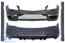 image-18-Kit carrosserie pour Mercedes C W204 2007-2015 Facelift C63 Design Pare-chocs Jupes latérales