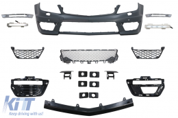 Kit carrosserie pour Mercedes C W204 2007-2015 Facelift C63 Design Pare-chocs Jupes latérales-image-5995028