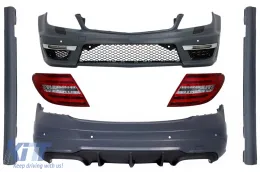 image-46-Kit carrosserie pour Mercedes C W204 2007-2015 Facelift C63 Design Feux arrières Pare-chocs Jupes latérales