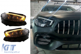 Kit carrosserie pour Mercedes Classe E W212 09-12 Conversion en W213 E63 Look Pare-chocs-image-6112912