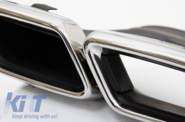 Kit carrosserie pour Mercedes Classe E W213 16-19 E63 Embouts de silencieux d'échappement Look Chrome-image-6054607