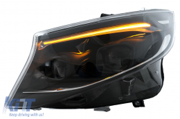 Kit carrosserie pour Mercedes Classe V W447 2014-03.2019 Pare-chocs Calandre inférieure Feux de jour LED-image-6127152