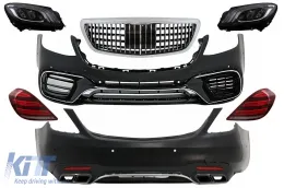 image-20-Kit carrosserie pour Mercedes S W222 13-06.17 Feux Phares LED Pare-chocs Facelift S63 Look