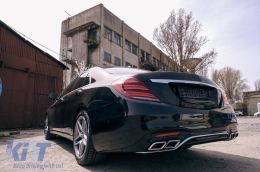 Kit Carrosserie pour Mercedes W222 Facelift 13-08.20 Échappement Pare-Choc S63 Look-image-6092637