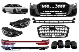 image-68-Kit carrozzeria tuning tipo Horch adatto per Audi A8 D5 2017-2022 a S8 D5PA dopo il 2023 con elementi neri
