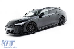 Kit d'aileron type S-Line version 1 de Maxton Design adapté pour les bas de caisse, le pare-chocs avant, le pare-chocs arrière et le toit de l'Audi A6 S-Line C9 Avant après 2025, noir brillant-image-6235670