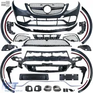 Kit de carrocería deportiva parachoques extensiones de rejilla adecuado para Mercedes GLE W166 2015-2018-image-6210420