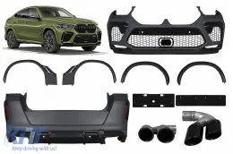 image-39-Kit de carrocería para BMW X6 G06 2018-2022 Diseño X6M Parachoque Consejos para el silenciador de escape