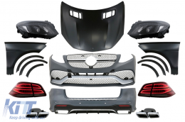 Kit de carrocería para Mercedes Clase M W166 12-15 Conversión a GLE Parachoque Luces Guardabarros-image-6085914