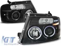 image-0-Kit de faros de tuning con anillos angelicales halógenos adecuado para Ford F150 MK 11 2004-2008, izquierdo y derecho
