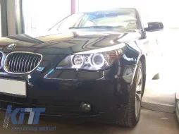 Kit de faros de tuning con ojos de ángel LED adecuado para BMW E60/E61 2003-2007, izquierdo y derecho-image-6152471