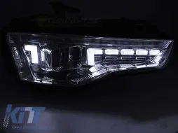 Kit de faros de xenón adecuado para Audi A5 2011-2016 con señal de giro dinámica, base cromada, para el modelo con luces diurnas, sin AFS, izquierdo y derecho-image-6152400