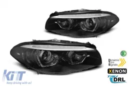 image-17-Kit de faros xenón de tuning adecuado para BMW Serie 5 F10, F11 2010-2013 con base negra, izquierdo y derecho para modelos con función AFS