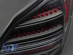 Kit de feux arrière à LED tuning adapté pour Mercedes Classe C W205 berline 2014-2021, base noir-rouge, avec clignotant dynamique, gauche et droit-image-6152170