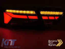 Kit de feux arrière LED de tuning adapté pour Audi A5 2011-2016 avec base noire, présentant un clignotant dynamique, gauche et droite-image-6151704